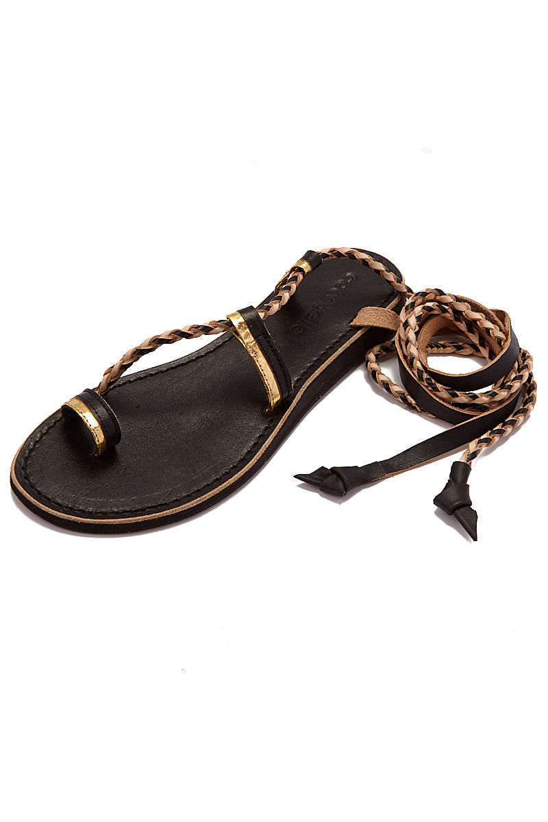 black and tan sandals