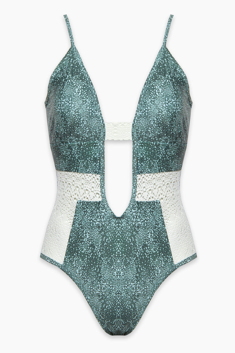 sage green one piece swimsuit