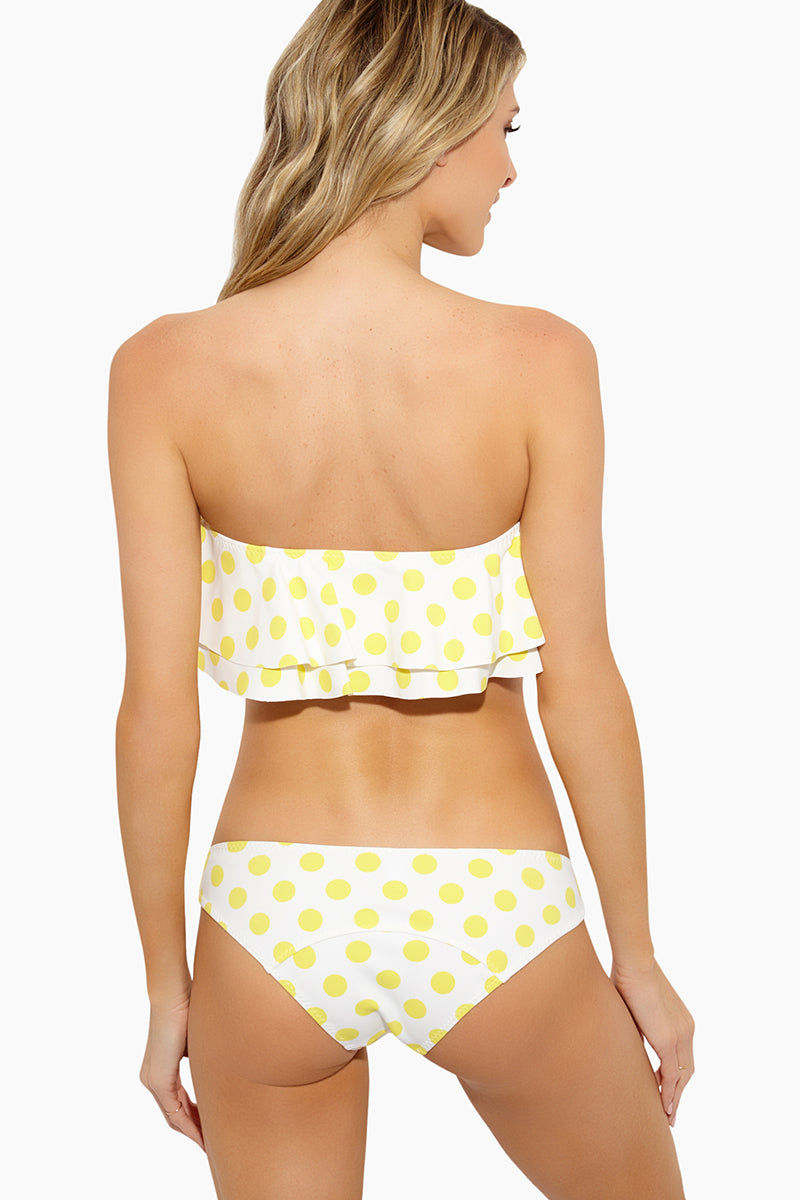 yellow polka dot swimwear