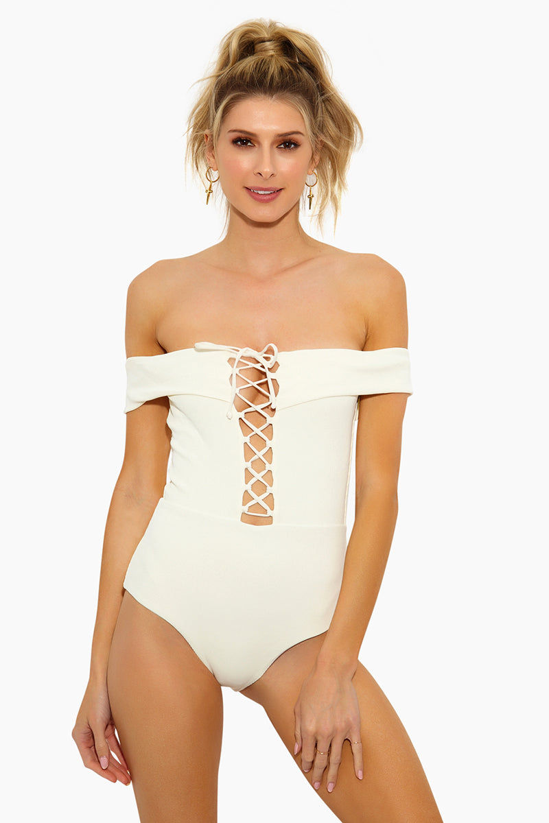 l space white one piece