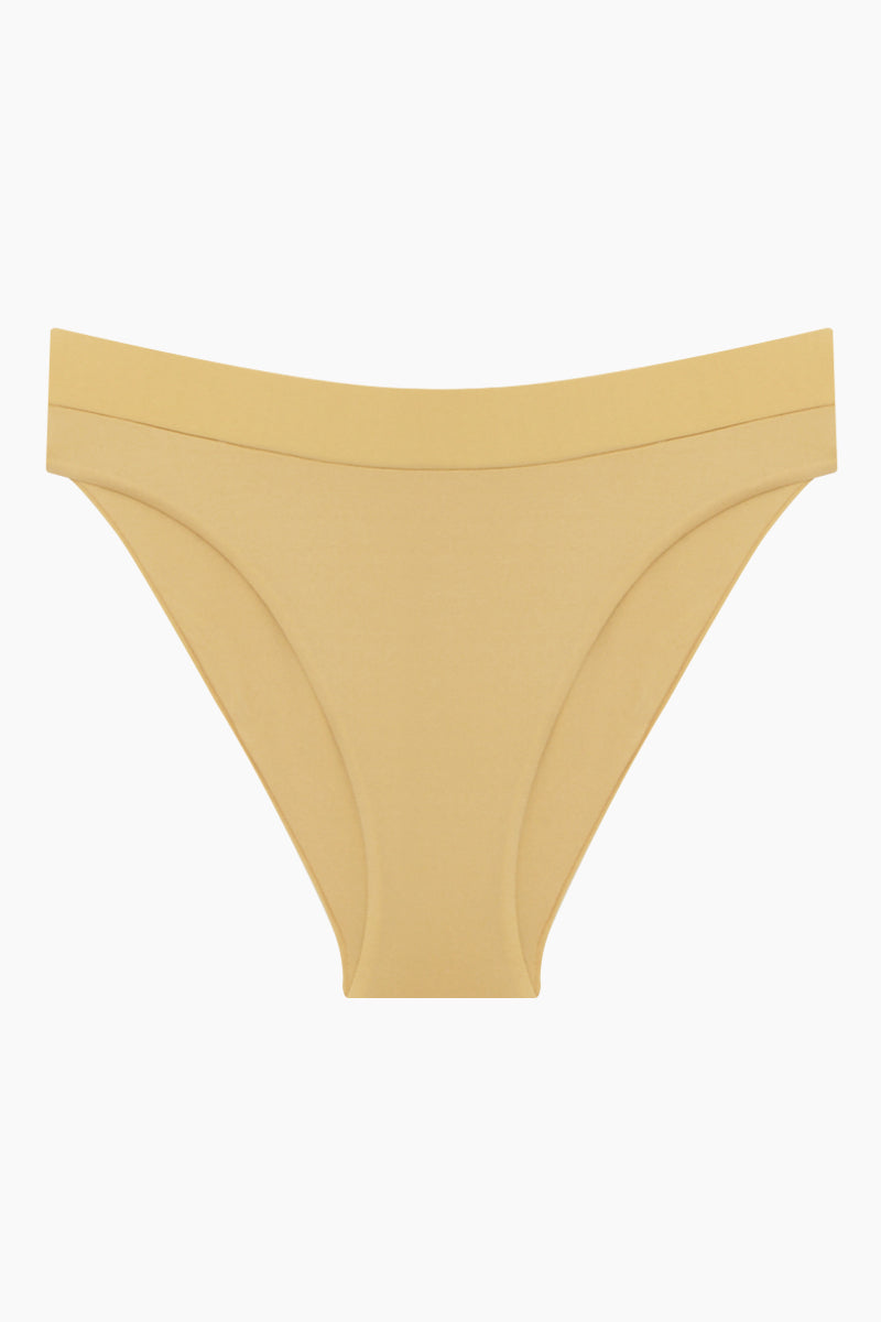 gold high waisted bikini bottoms