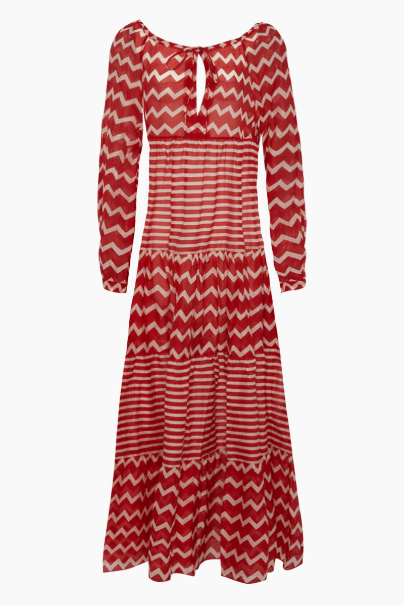 red and white striped maxi dress