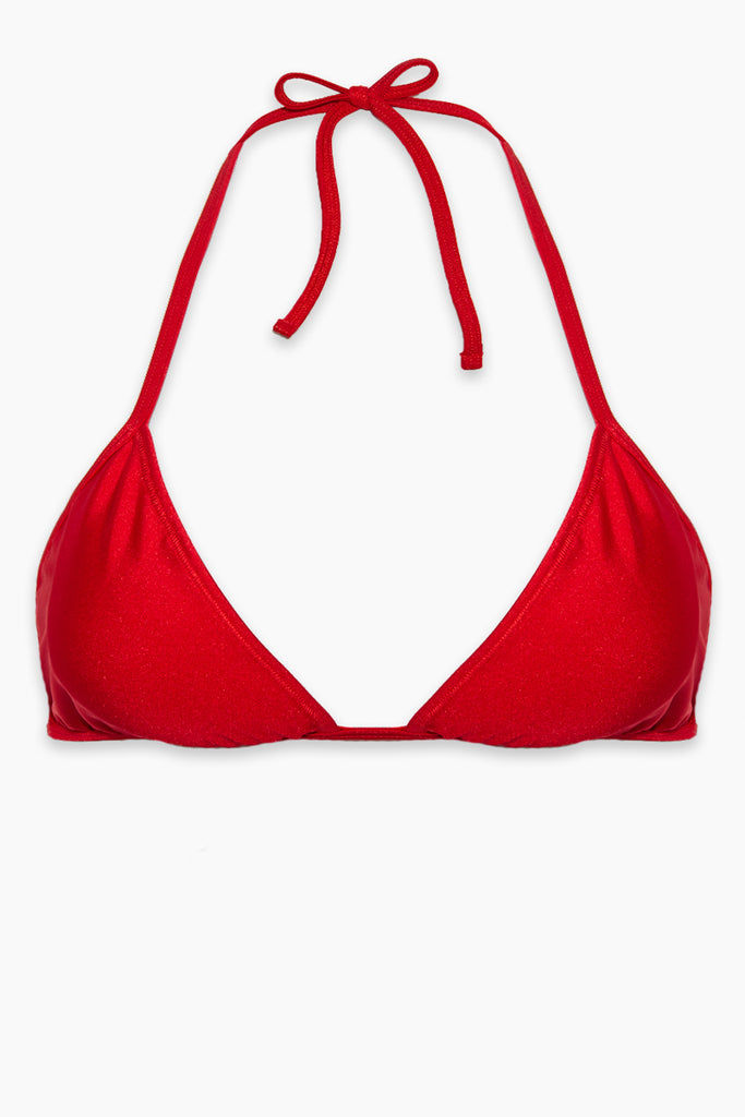 AXIL SWIM Carly Tie Up Bikini Top (Curves) - Red | BIKINI.COM