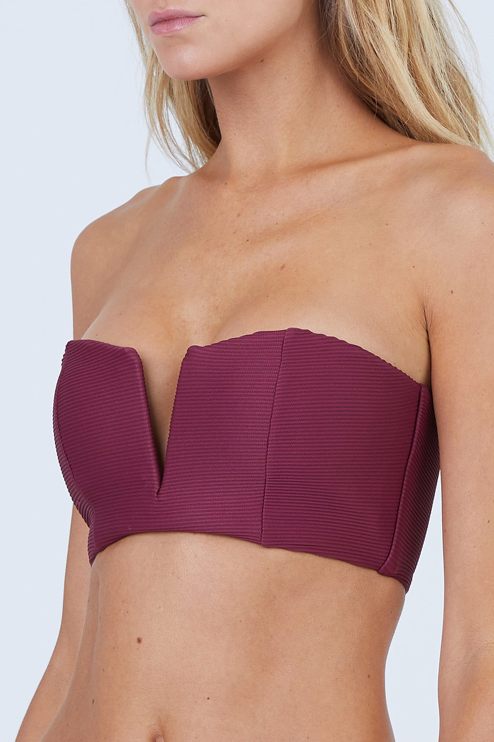 maroon bandeau bikini