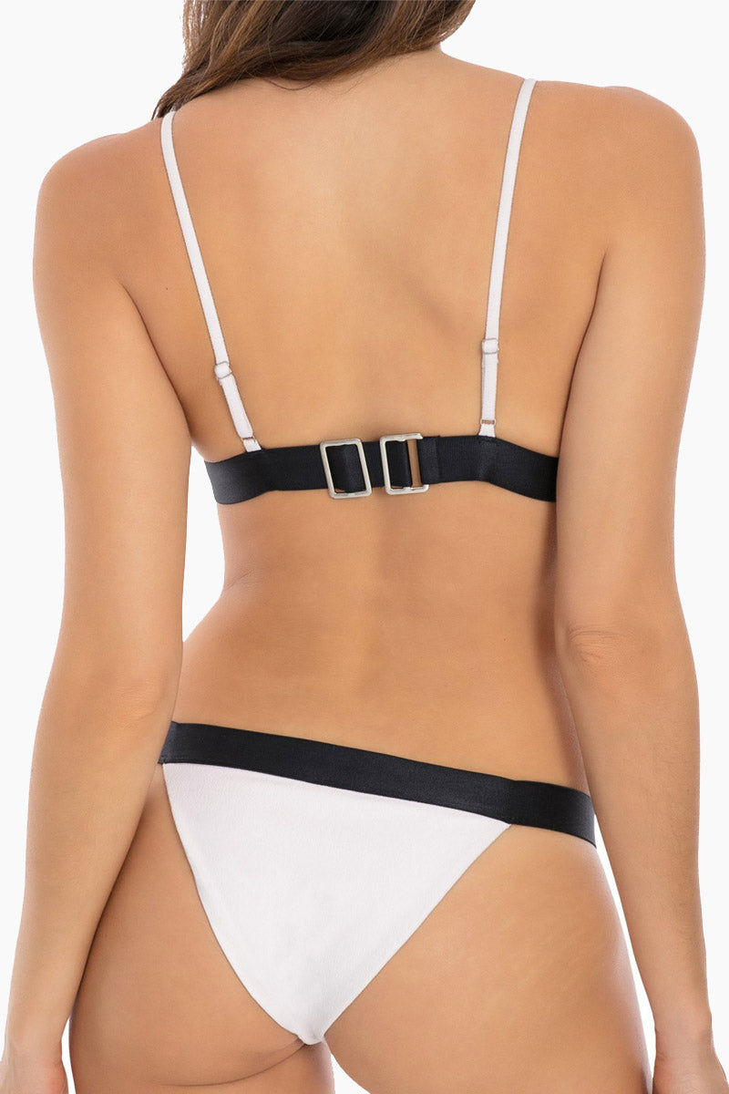 blue navy and white block bikini