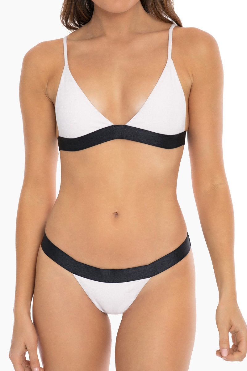 blue navy and white block bikini