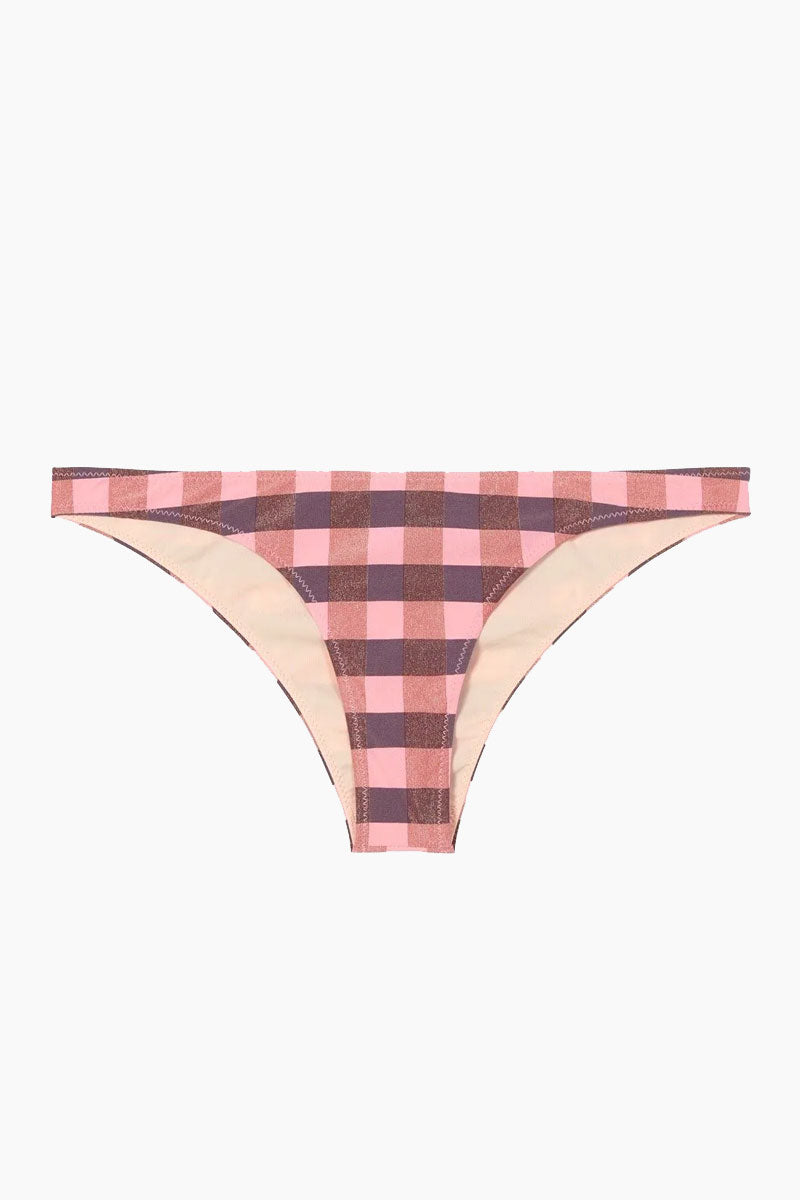 Tigerlily Jane Buzios Hipster Bikini Bottom 60 S Pink Plaid Print Bikini Com