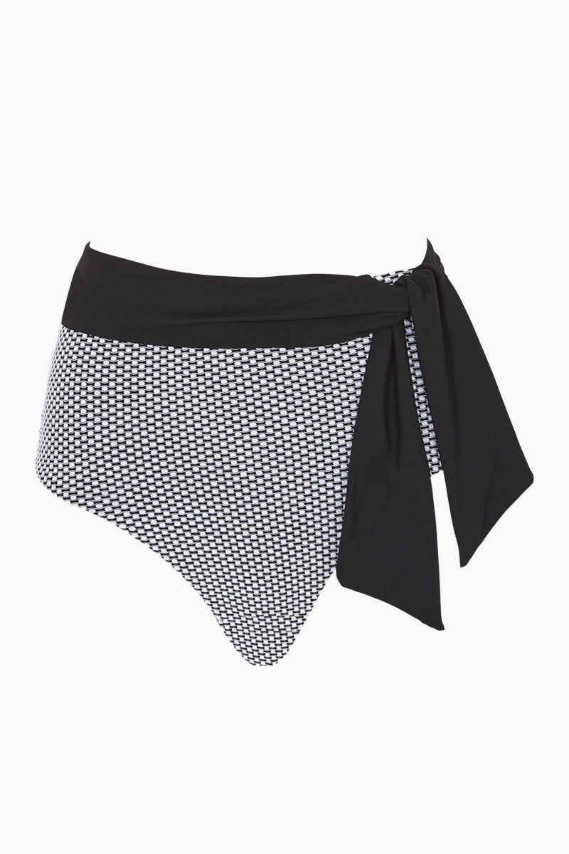 black and white high waisted bikini bottoms