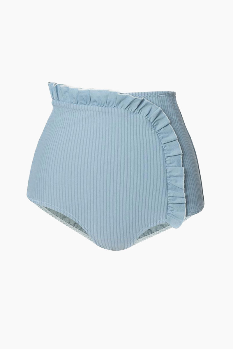 high waisted ruffle bikini bottom