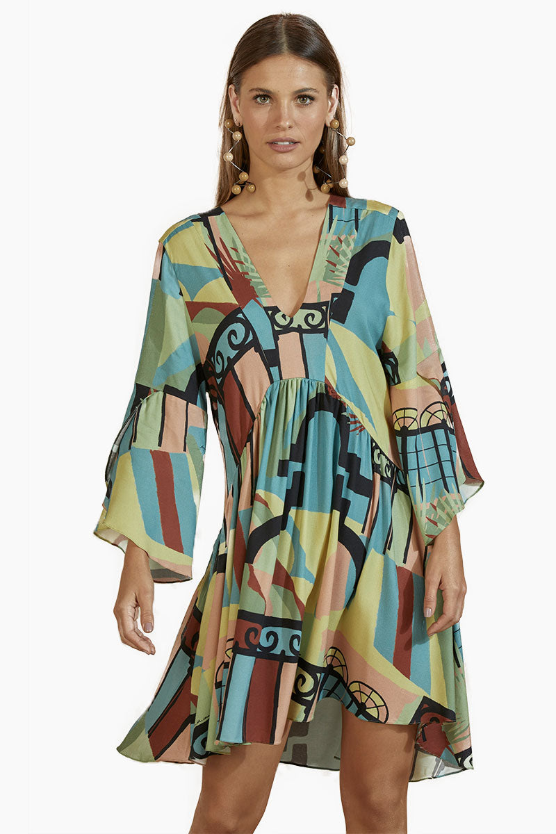 crepe tunic dress