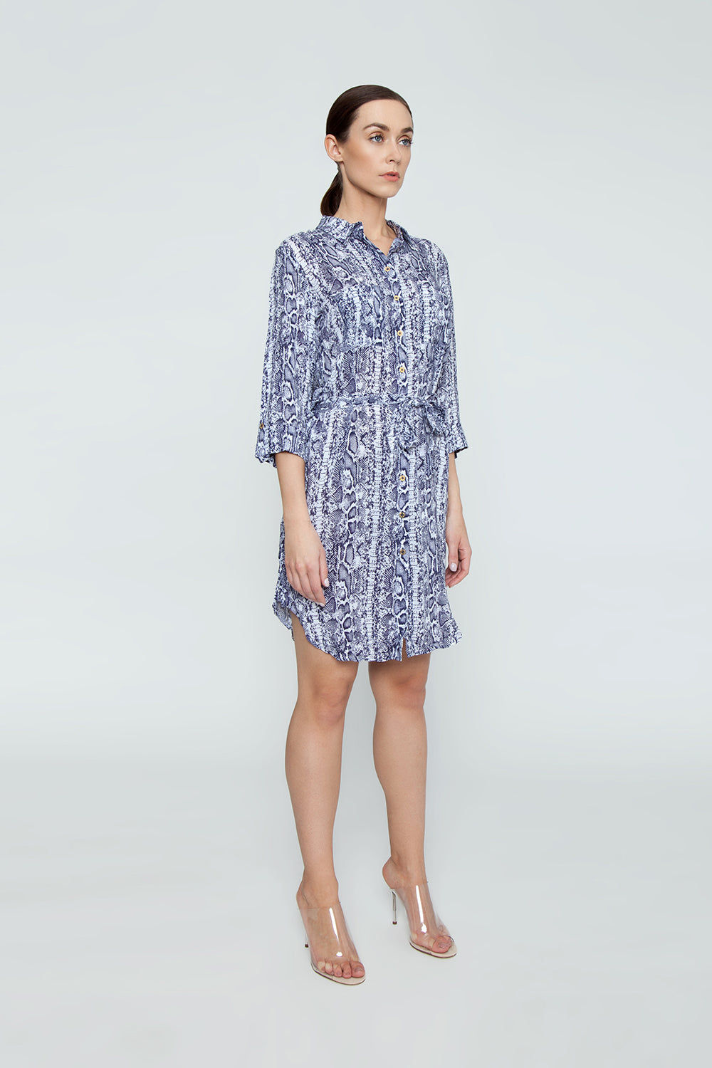 animal print blue dress