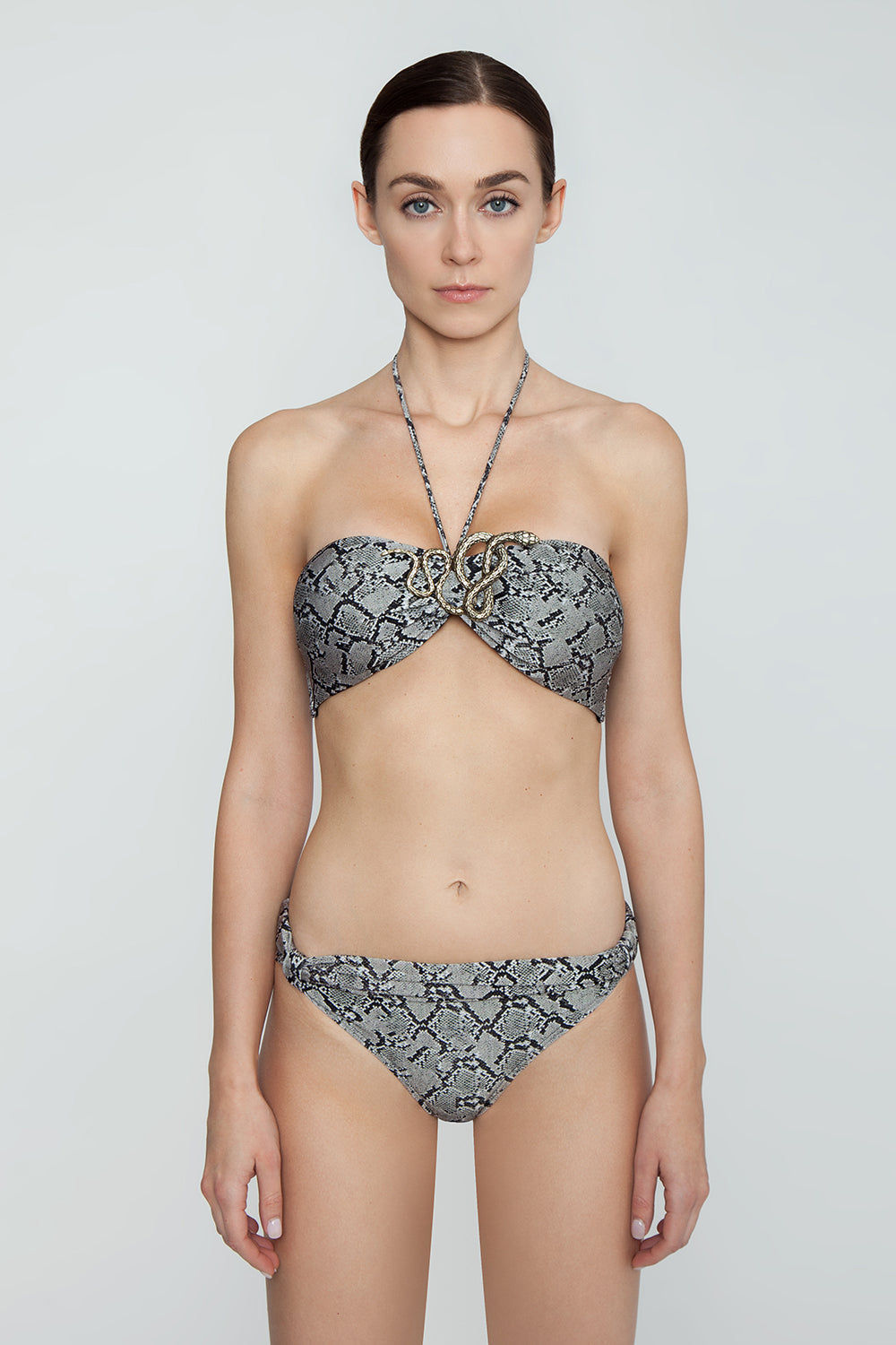 snakeskin bandeau bikini