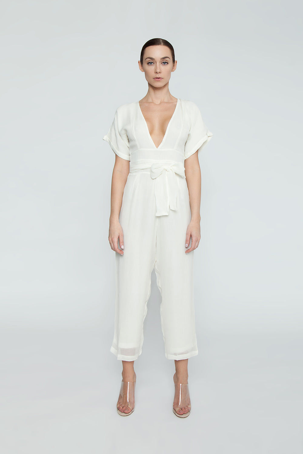white cream jumpsuit