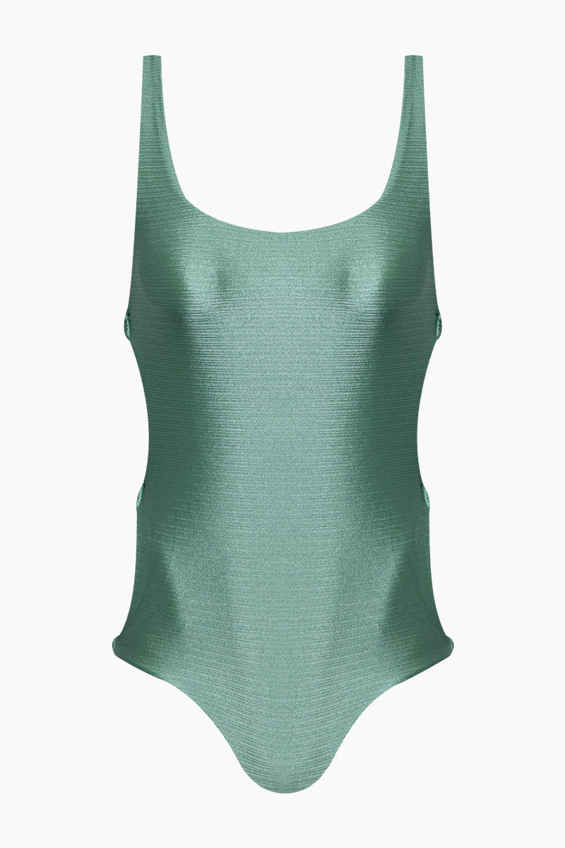 sage green one piece swimsuit