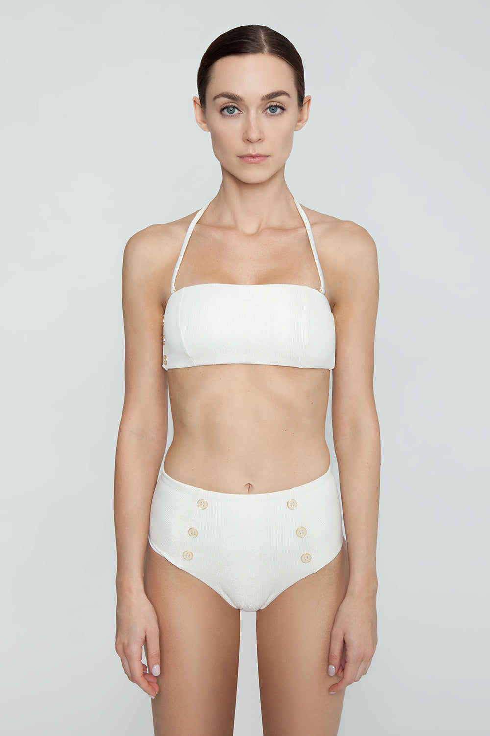 gold swim top