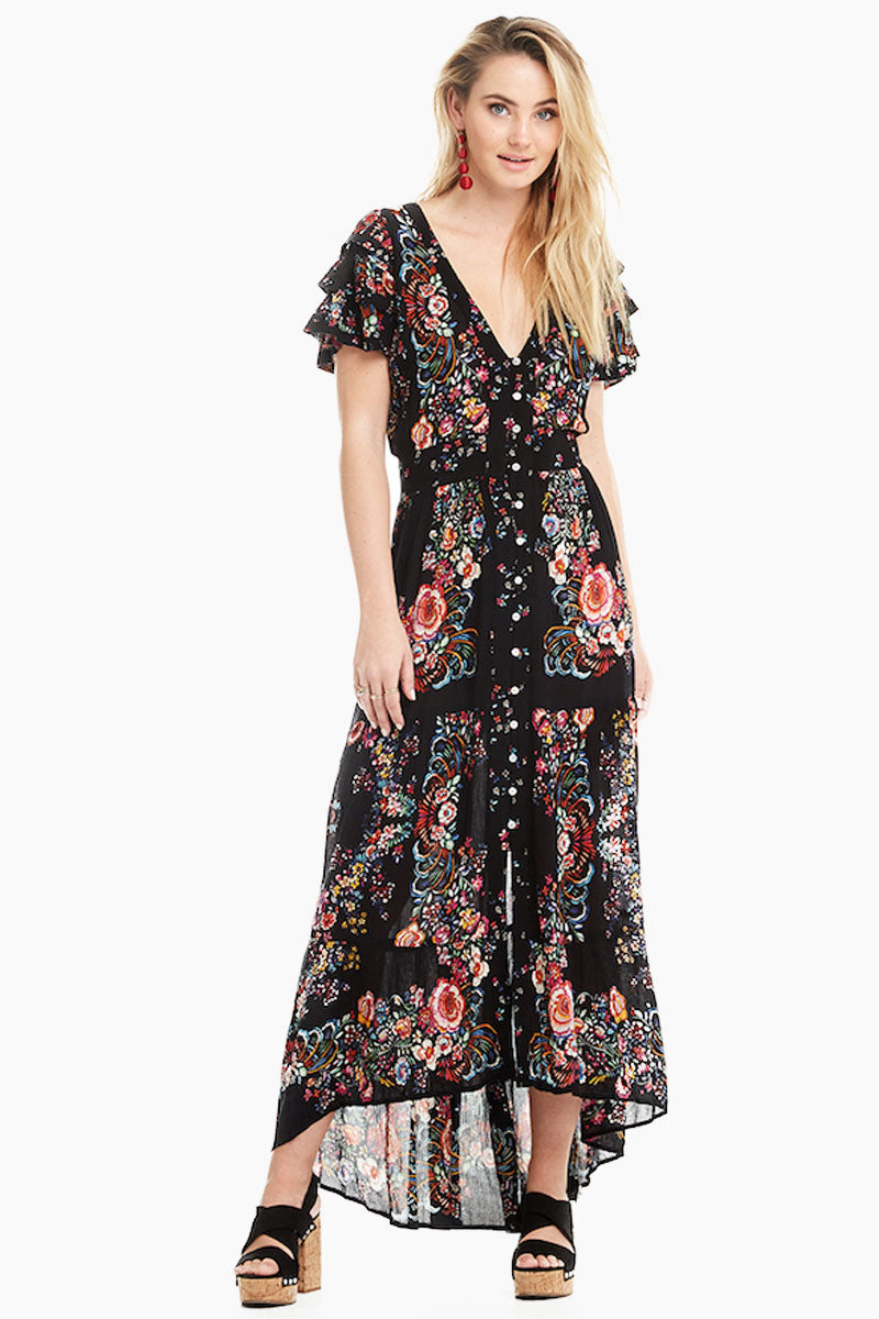 black floral print dress