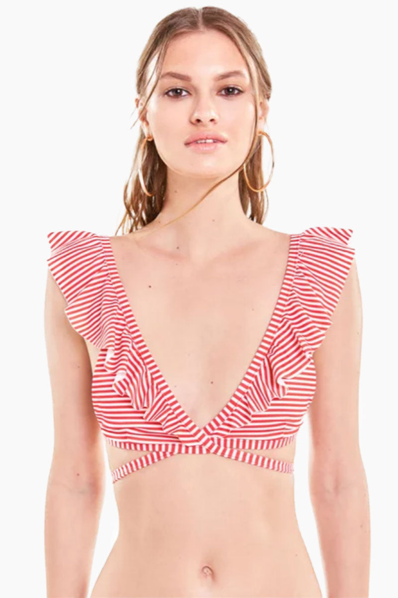 ruffle wrap bikini top