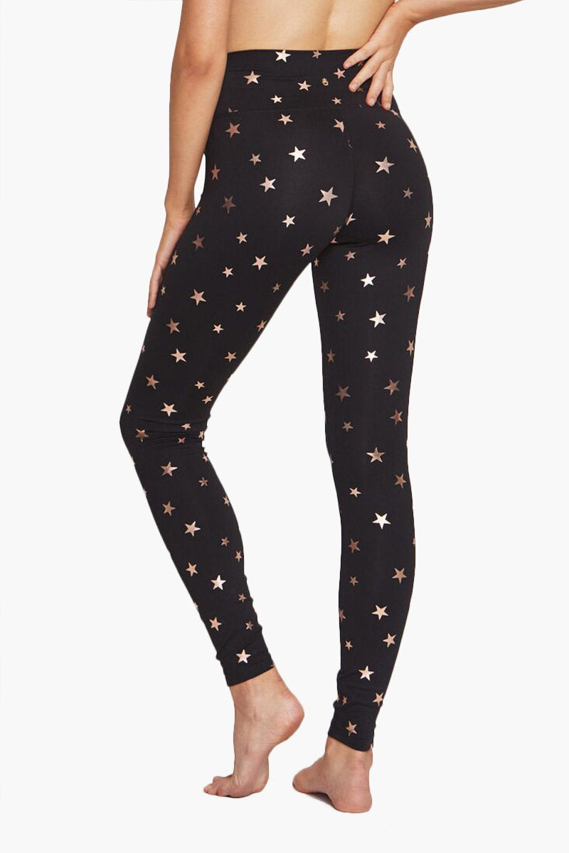 8 Leggings - Black Starry Vibes Print 