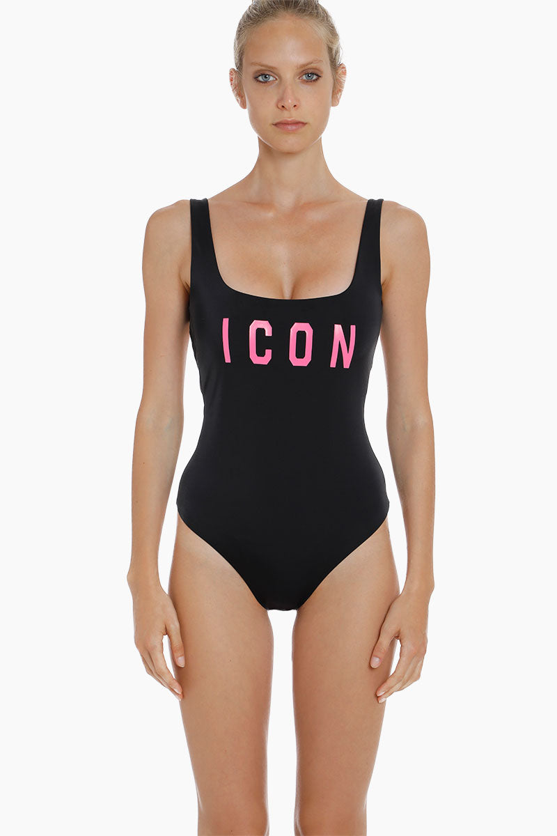 pink and black swimsuit