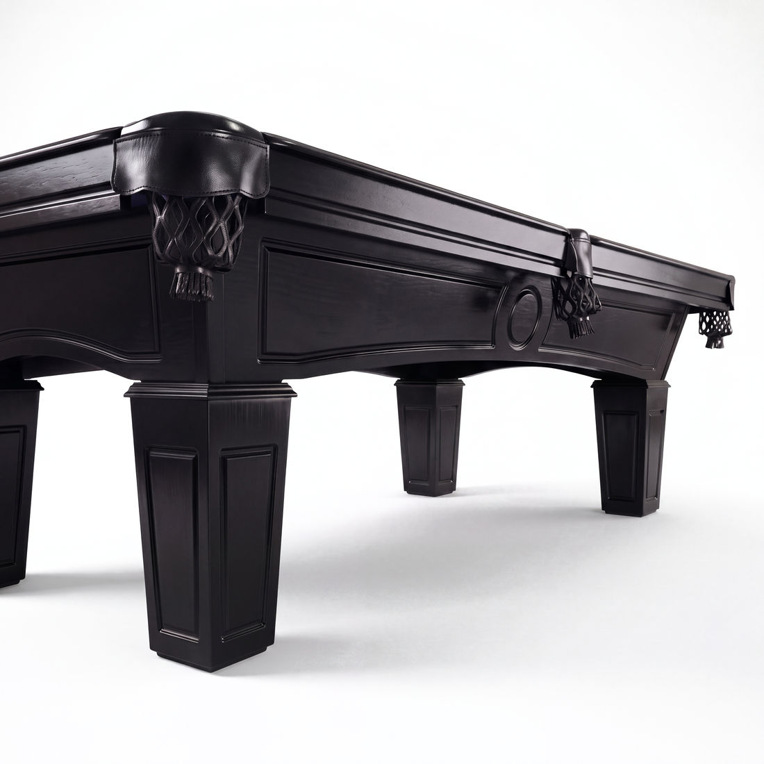 Adrian pool table in Black, low raking