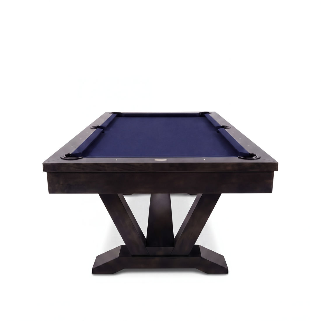 Skylar pool table in Graphite, down the line
