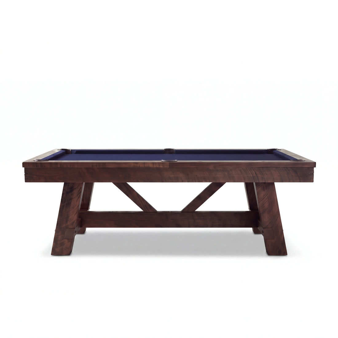 Tunbridge pool table in Weathered Brown, head on