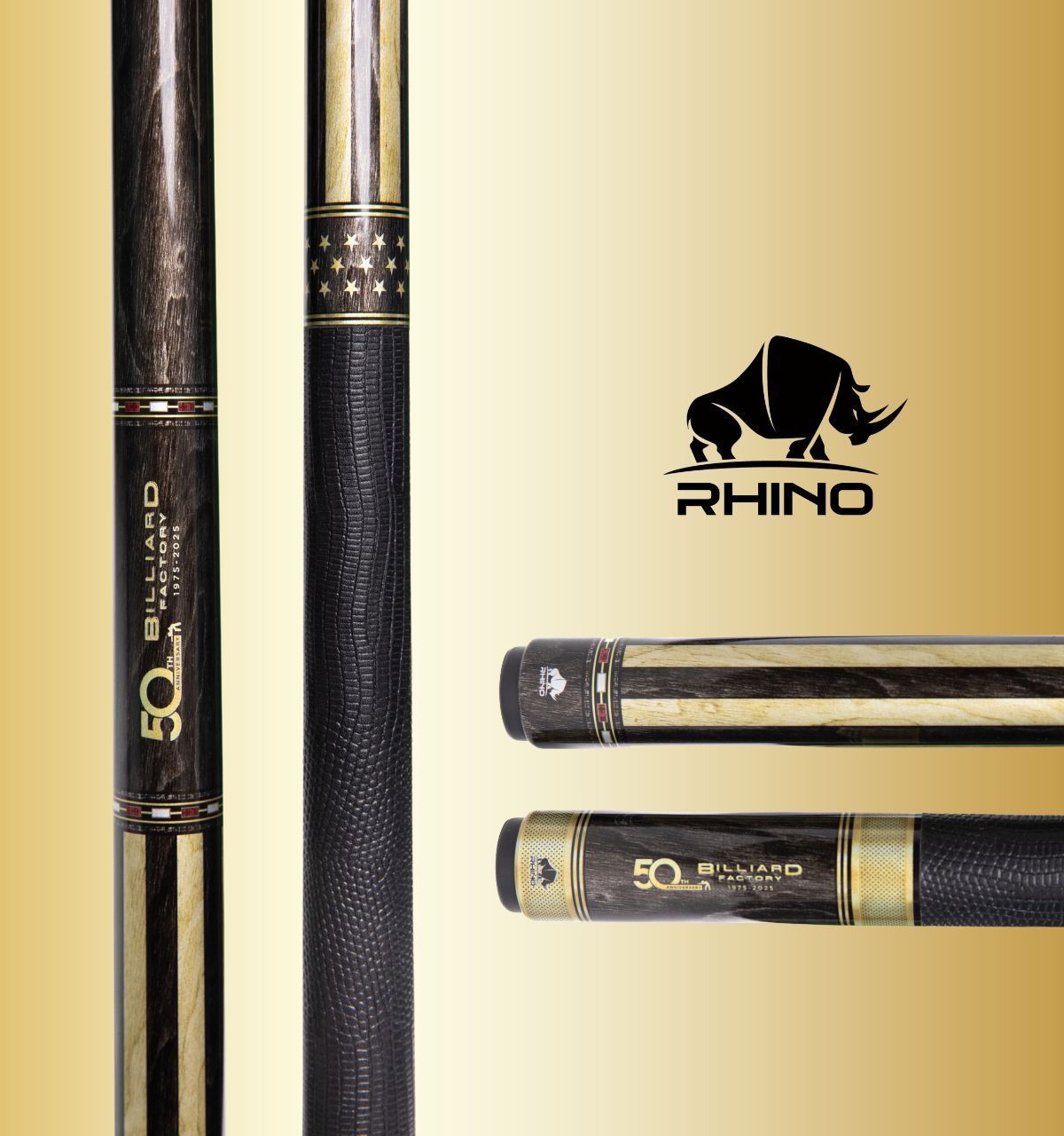 50th anniversary exclusive Rhino pool cues