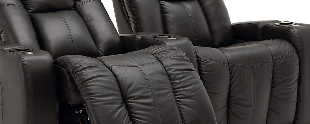 closeup of theater seating leather