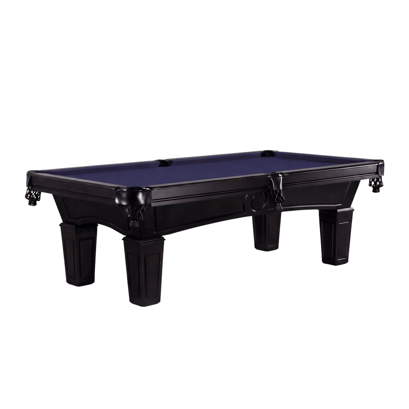 The Adrian in Black with Navy cloth, Three-quarter