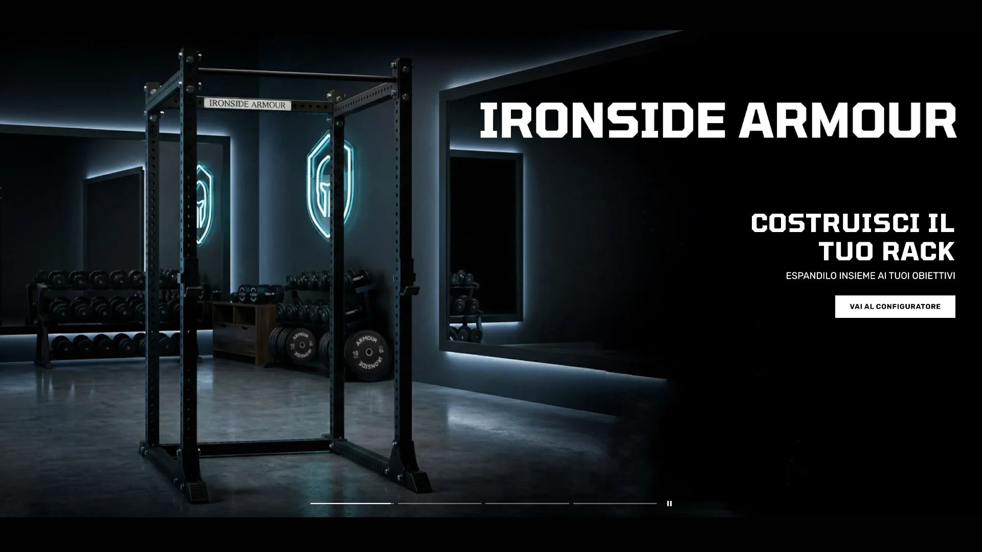 Ironside Armour Rack and landing page with link to configurators. Ironside Armour configurators driven by 3D Bits app for Shopify
