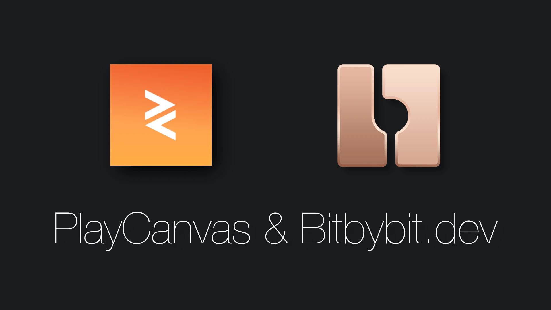 Playcanvas and Bitbybit logos.