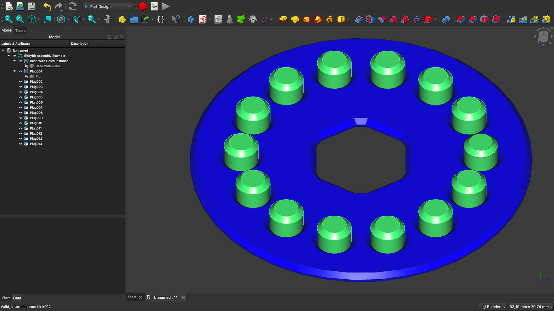 Open Bitbybit OCCT STEP Assembly in FreeCAD
