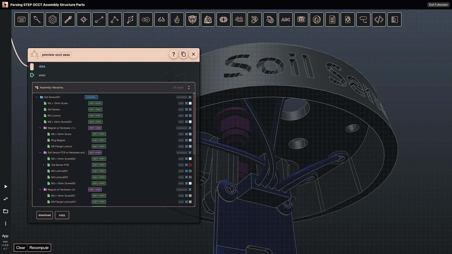 FarmBot STEP Assembly of Soil Sensor in Bitbybit