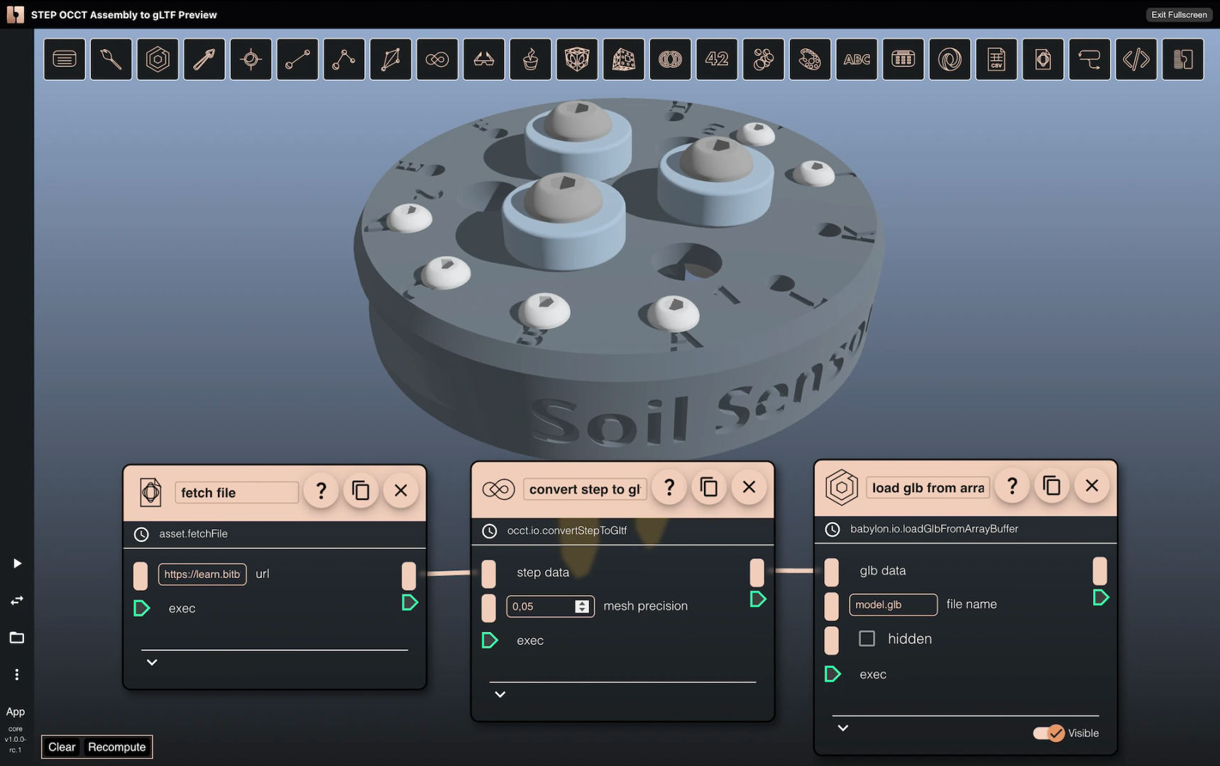 Simple Workflow to convert STEP to GLTF