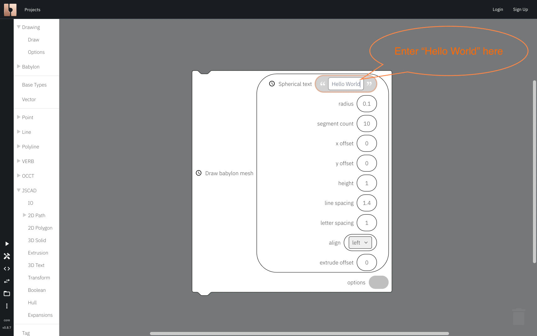 3D text component