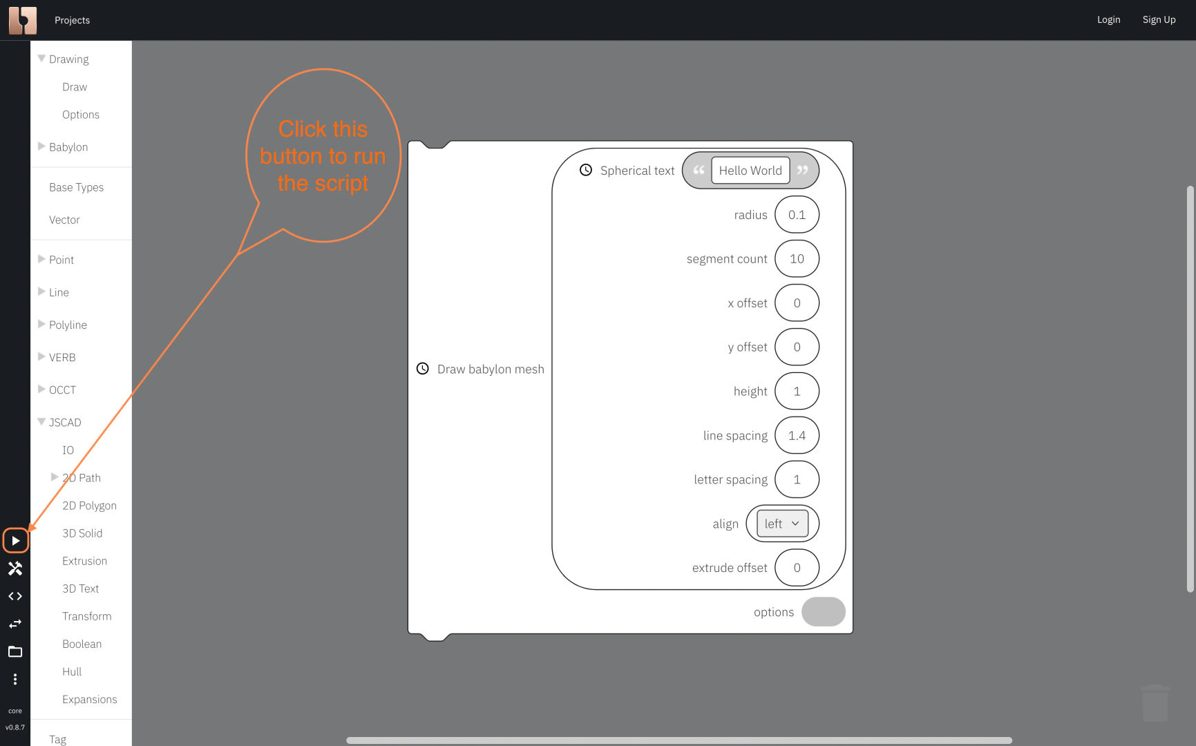 Image showing how to Run the script