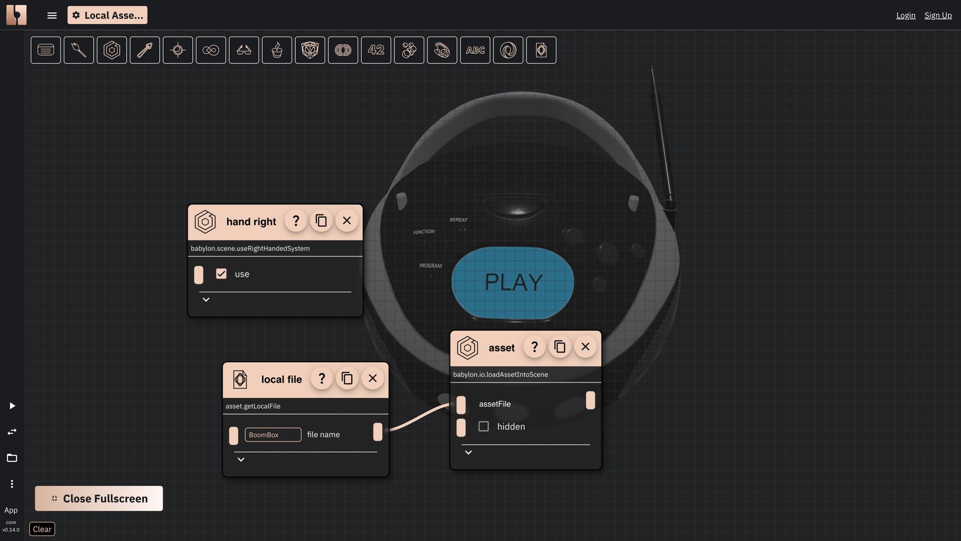 Image showing the result of imported local asset in Rete editor