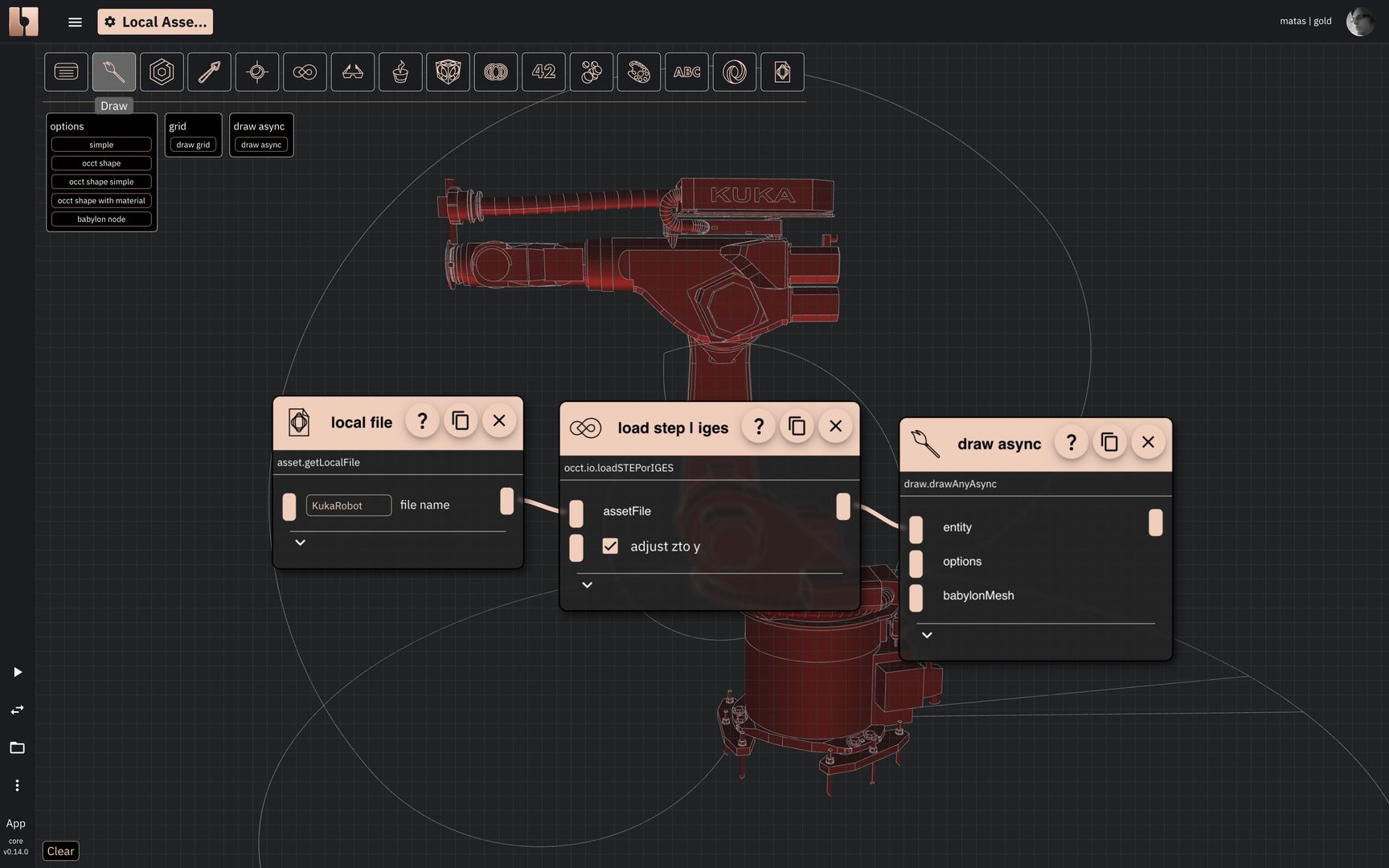 Image showing the result of imported local asset in Rete editor