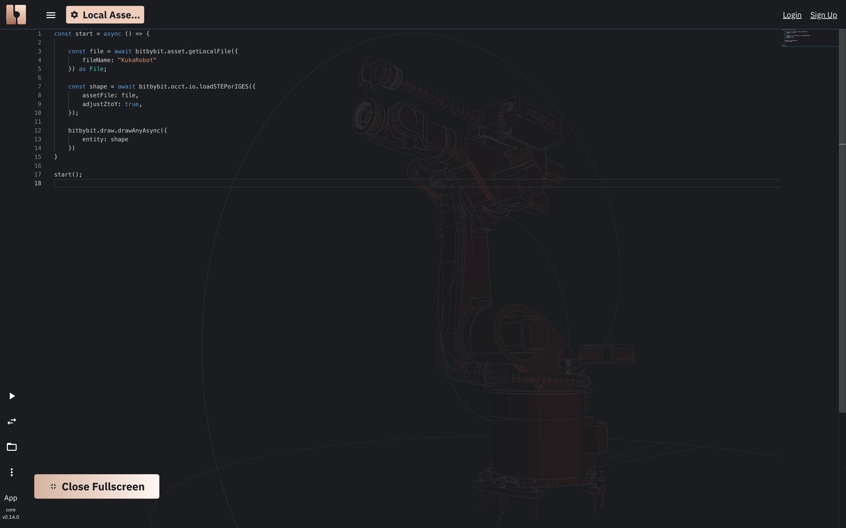 Image showing the result of imported local asset in TypeScript editor