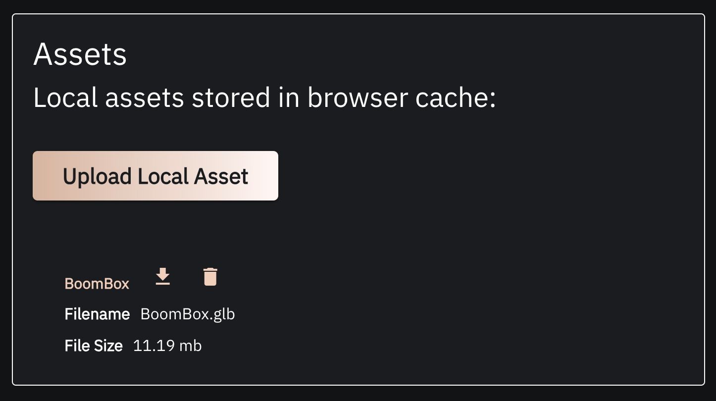 Image showing the local asset manager with one file in it