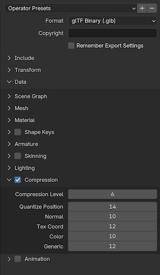 Blender Compression Options