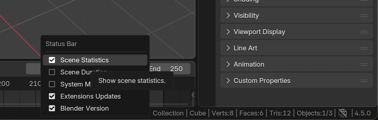 Understand how many triangles your 3D assets contain in Blender