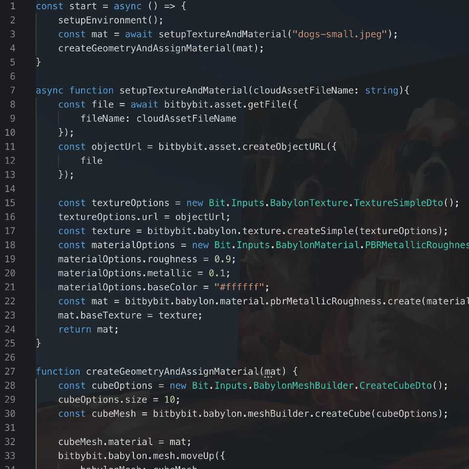 TypeScript Texture Cloud Asset Example script details