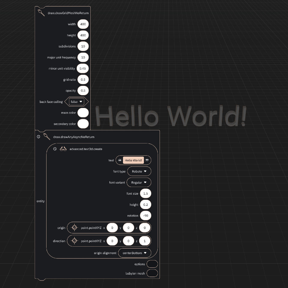 Hello World Draw Grid script details