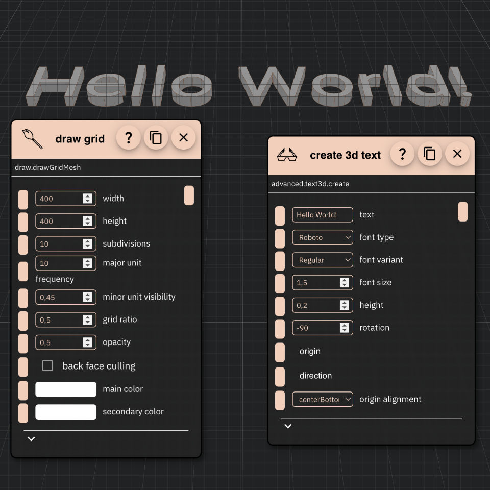Draw Grid And 3D Text script details