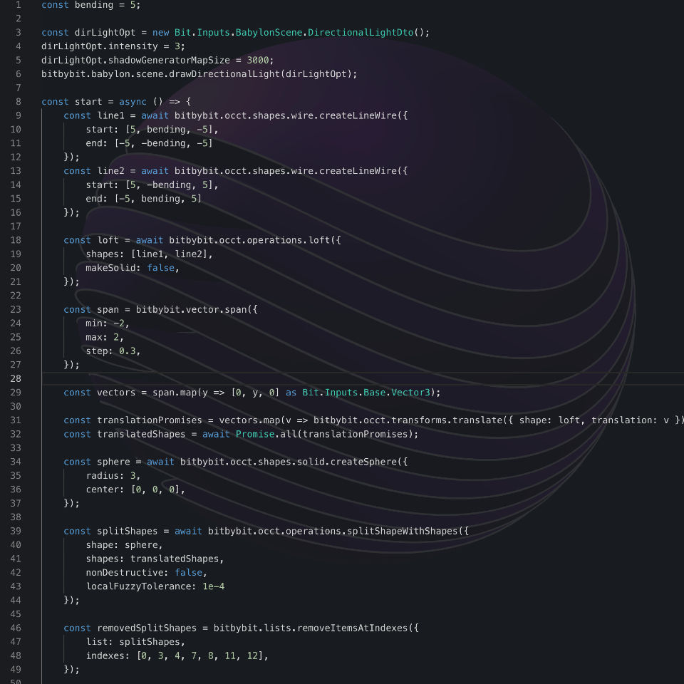 Split Shape Example In TypeScript script details