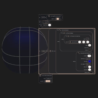 Bitbybit runner cube example in Blockly picture