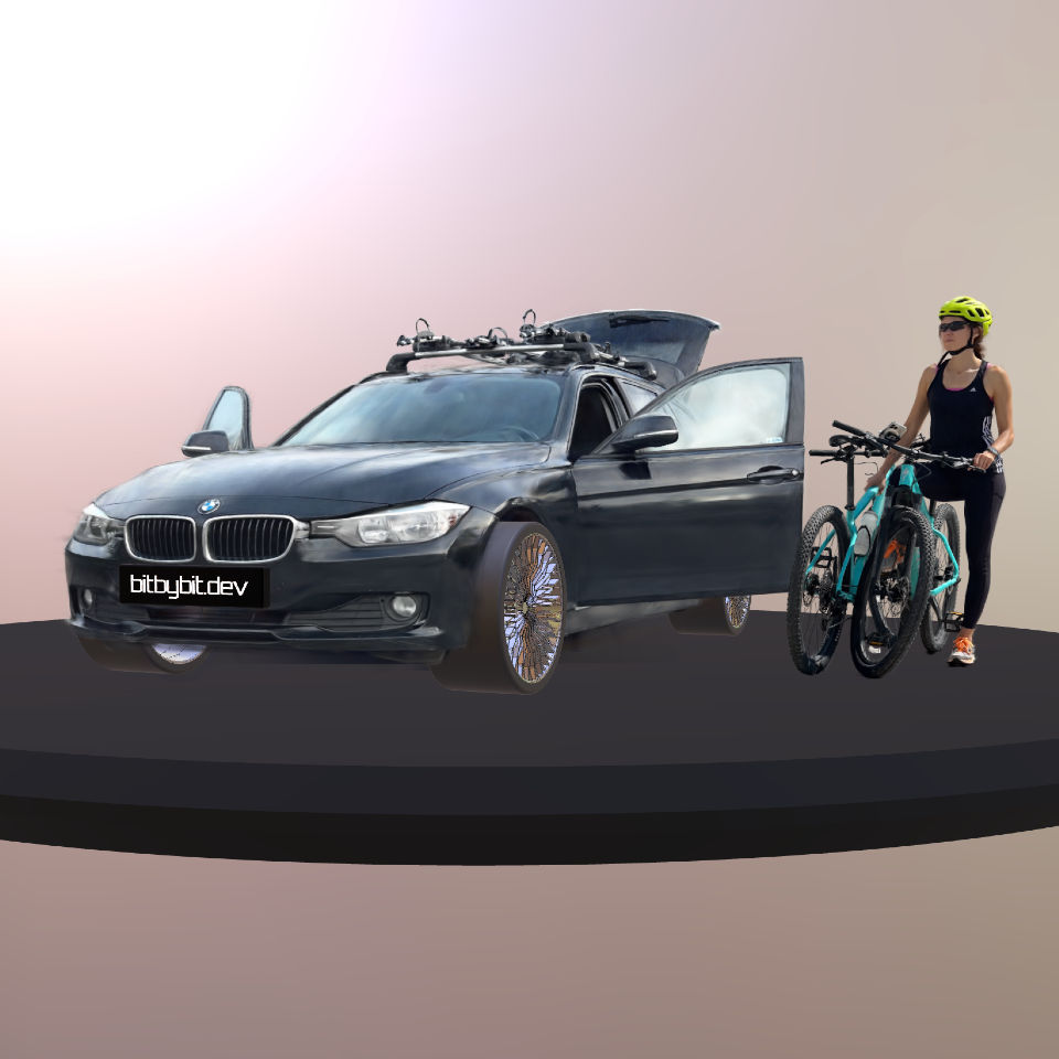 3D CAD Alloy Wheels On BMW Car Gaussian Splatting picture
