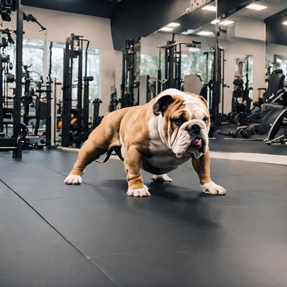 puppy preparing for bulldog duties