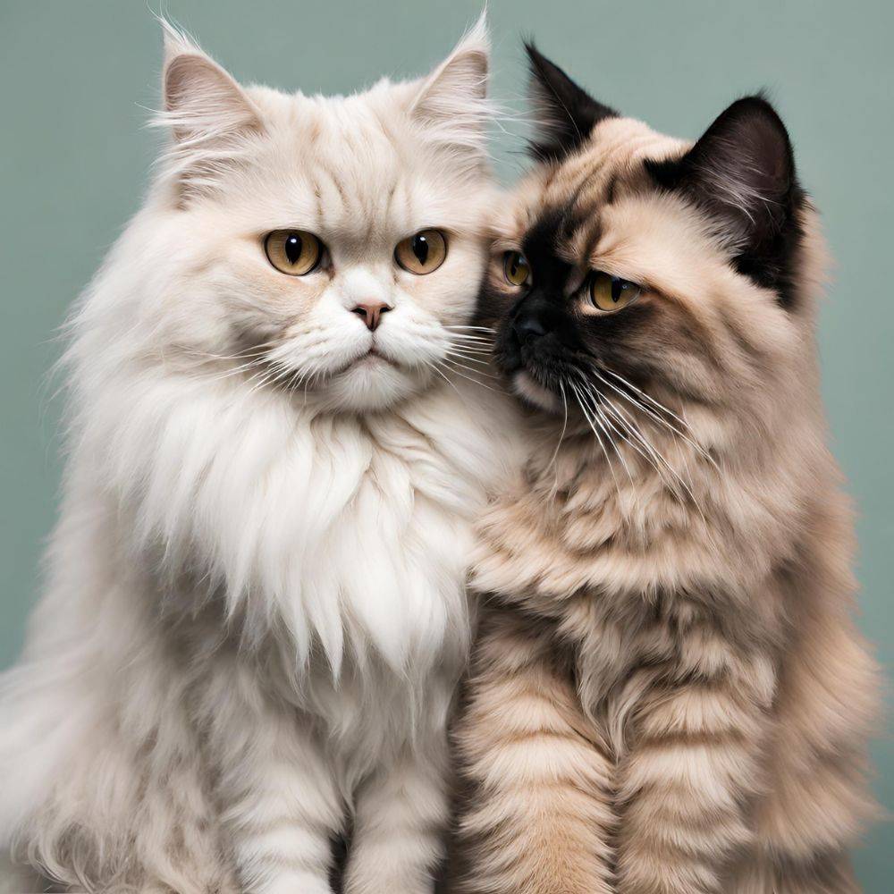 two persian cats in mating behavior